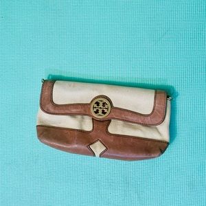 Canvas and Leather clutch